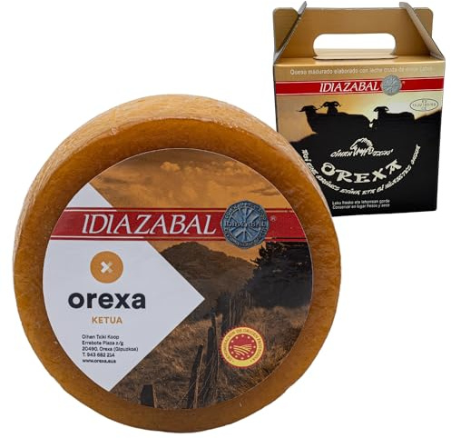 THE BASQUE gourmet, Queso Curado de Oveja D.O. Idiazabal Ahumado 1,6 kg - Empaque al Vacío, Caja Regalo - Para Foodies y Amantes Gourmet - Elaborado con Leche Cruda Oveja Latxa (1,6 Kg, Ahumado)