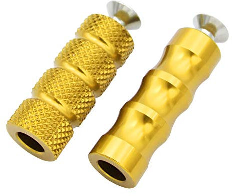 6mm Motorrad Gangschaltung Bremshebel Fußstützen Fußrasten Fußrastenanlage for die meisten Motorräder mit M6 Gewindeschaltung und Bremshebel(Gold)