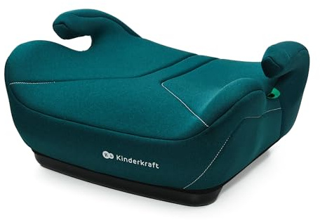 Kinderkraft I-BOOST 2 Silla de coche, Silla de Bebe, Asiento de coche, I-Size, 125-150cm, asiento elevador de 6 a 12 años, fácil de montar, postura ergonómica, espuma adicional, Verde