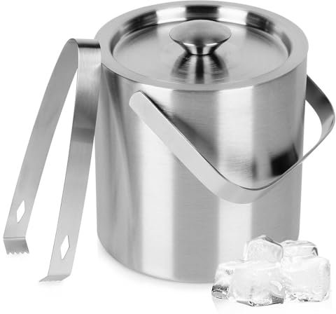 Secchiello per ghiaccio con pinza in acciaio inox termico