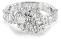 Swarovski Matrix Kollektion Ring, Baguetteschliff, Knoten, Weiß, Rhodiniert
