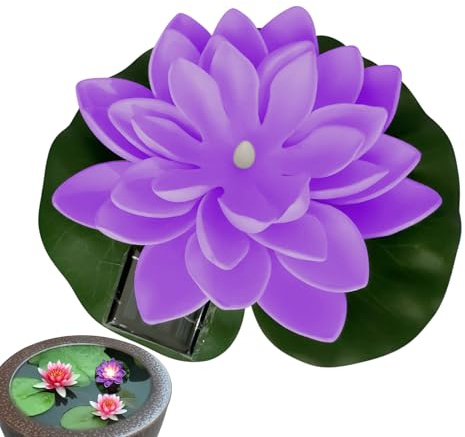 Fyrdyn Luces Flotantes Para Estanques - Luces LED para Estanque Solares Impermeables - Lámpara LED Impermeable Jardín Lago Forma Flor Terraza Decoración Jardín