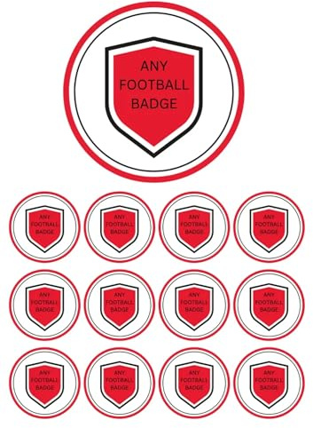 Edible 5 ANY FOOTBALL TEAM badge cake Topper and 12 x cupcake toppers Cake decoration NOT-PRECUT -WAFER CARD - /Scottish/English- United/City/Athletic/town (L.i-ivverpoool)
