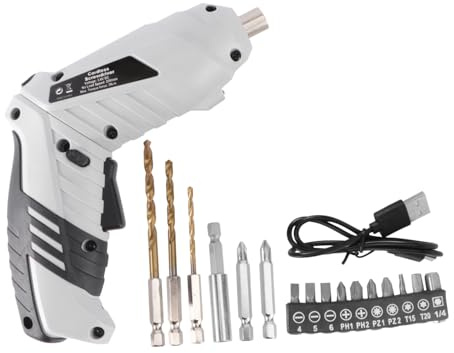 TOBBOMEY 10 Piezas Taladro Mini Recargable y Destornillador Eléctrico Portátil para Bricolaje Casa y Oficina Compacto y Ligero para Trabajos