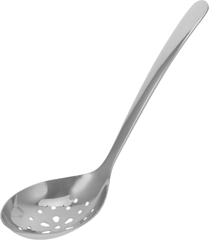 CLISPEED Mestolo grande in acciaio inox con fessura, versatile cucchiaio da cucina per filtrare e servire, lucido e facile da pulire, per hotel a buffet, utensili da cucina in acciaio inox