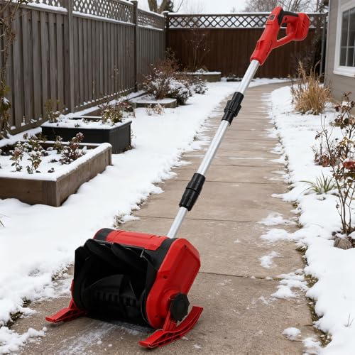 ORIDLECTAL Déneigement Léger, Fraise a Neige Electrique, Deneigeuse Electrique, Batterie 20V 4Ah, Moteur 1200W, Portée 16cm, pour Allées et Seuils de Porte, Utilisation Aisée