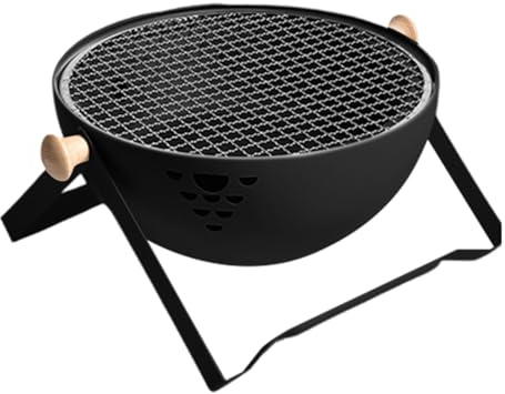 Poêle À Charbon - Réchaud Portable Petit Pliable | Grill au Charbon avec Poignée Anti-Brûlure | Pour Table Jardin Camping Pique-Nique Viandes Sautées Et Fondue