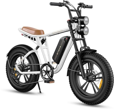 ENGWE M20 Elektrofahrrad für Erwachsene, austauschbarer Akku (48 V, 26 Ah/13 Ah), Offroad-Elektrofahrrad, breite Reifen (20„ × 4,0“), Reichweite bis zu 150 km, Doppel-Federung (Weiß, EIN Akku)