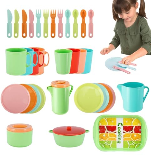 Juego de té infantil | Juego de imitación de cocina educativo e interactivo | Juego de tazas de té para juego de imitación, para niña, cumpleaños, año nuevo y regalo festivo