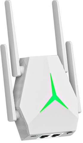 5G Repeteur WiFi sans Fil 1200Mbps Amplificateur WiFi,4 Antennes,Répéteur WiFi avec 2 Ports LAN Gigabit,Couvrant de 10000 sq.ft,Répéteur WiFi/Routeur/AP 3 in 1,pour la Maison et Le Bureau