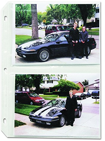 C-Line Clear Photo Pages for Four 5 x 7 Photos, 3-Hole Punched, 11.25 x 8.13, 50/Box