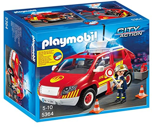 PLAYMOBIL City Action 5364 Brandmeisterfahrzeug mit Licht und Sound, Ab 5 Jahren