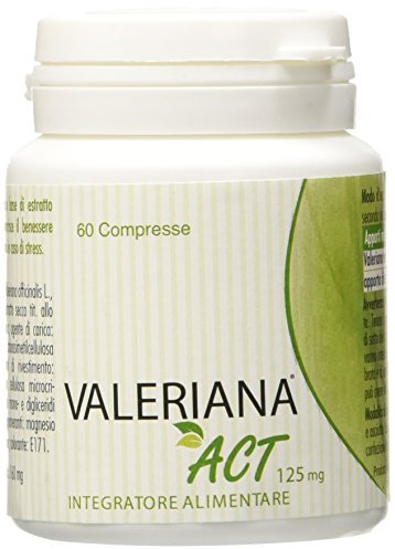 Valeriana Act 125mg, Integratore Alimentare a Base di Estratto Secco di Valeriana - Confezione da 60 Compresse