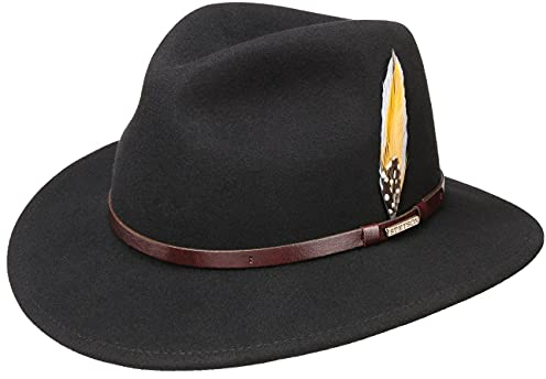 Stetson Trandell Traveller Hut VitaFelt wasserabweisend Made in USA Herren Herbst Winter schwarz S (54-55 cm)
