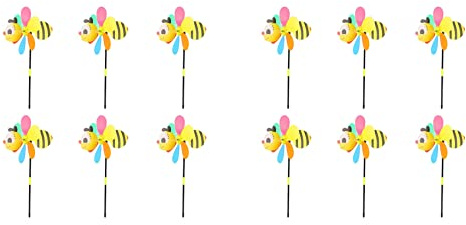 ISTOVO 12 Pièces Séries Abeille Vent Spinners Moulins à Vent 3D Animaux Moulins à Vent Jardin Piquets Ornements pour Pelouse Cour Patio Fête Décor