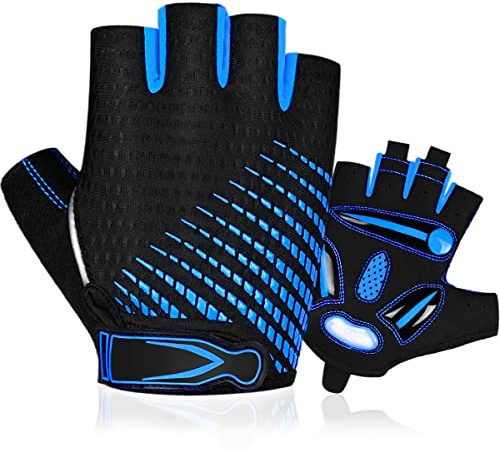BTNEEU Gants Cyclisme Demi-Doigts Gants de Vélo Gel Anti-Choc Anti-Dérapage, Respirant Gant Demi Doigt Homme, Gants de Vtt Été de Fitness Sport Escalade pour Homme et Femme