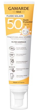 Bebe Face and Body Sensitive Skin Sun Fluid SPF 50 by Gamarde for Kids - 3.38 oz Sunscreen