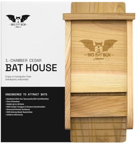 Wildyard Bat House For Outdoors - casa nera per pipistrelli all'aperto - Pulisci il tuo cortile dalle zanzare - Bat Box senza vernice all'interno - Una camera da letto per pipistrelli