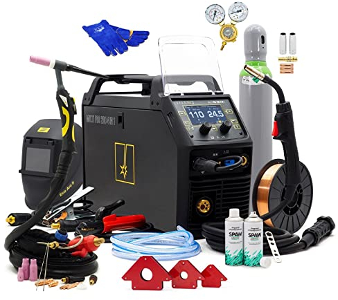 Spartus® Multipro 4 en 1 TIG MIG/MAG Soldador Synergy Puls 200 A ACDC Aluminio Acero inoxidable