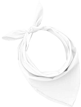 JOPHY & CO. Bandanas unisex 100% algodón con motivo paisley y un color, pañuelo para el pelo/cuello/muñeca/cabeza, COD.644 (Blanco)