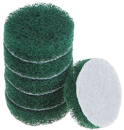 sourcing map 6pcs Drill Power Brush 2 inch Tile Scrubber Scouring Pads 180-240 Grit for Bathroom Kitchen Household Cleaning