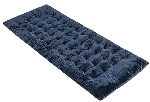 COSTWAY Cojin Tumbona, Colchoneta Tumbona 190 x 70 x 7 cm, 4 Correas de Fijación, Cojín para Silla Exterior Jardín, Piscina, Playa, Terraza y Balcón (Azul)