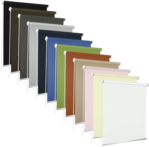 r Rollmaxxx Verdunklungsrollo mit Bohren - Thermo Rollo - Verdunkelung für Fenster - Sichtschutz - Grau - Polyester