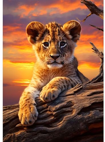 MAXBYE 5D DIY Diamond Painting Kit Tigre，Animales Pintar con Diamantes Kit Pintura Diamante Niños Adultos Redondo Taladro Cuadro Diamantes Kits para Hogar Decor 30x40cm