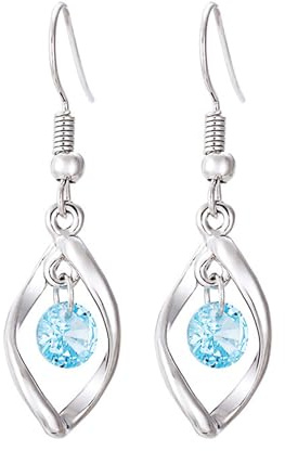 Ohrringe Hängend Ohrhänger mit Zirkonia,Ohrringe Silber 925 Hängend Lang Ohrstecker Silber 925 für Damen Herren Mädchen