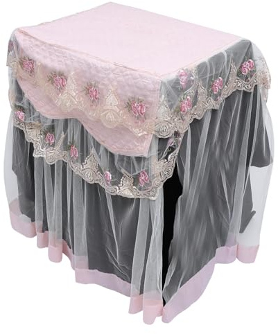 Pink Lace Washer Cover Soft Fabric Dust Protector | Home Decoration Piece, Easy to Wash, Guards against Dampness and Discoloration