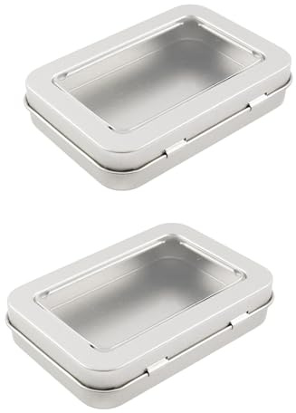 Vagocom 2Pcs Portable Floss Picks Case with Transparent Window, 3.35*2.4*0.67inch / 8.5*6.1*1.7cm Empty Floss Picks Dispenser,Small Reusable Floss Pick Holder Boxes for Travel, Outdoor(Silver)