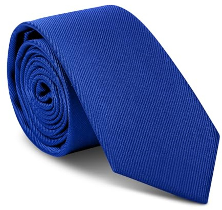 URAQT Slipsar för män, Klassisk slips i massiv satinhals för män, Slips i premium ren färg för män, Formella kungligblå slipsar för män Arbetsslips för företagsbröllopsfest, 6 cm