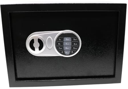 Elektronischer Tresor - 250 x 350 x 250 mm - Sicherer Aufbewahrungsort mit elektronischem Schloss – Stahl Safe mit PIN-Code, LED & Notöffnung – Sicherheitsbox für Geld, Schmuck, Dokumente & Wertsachen