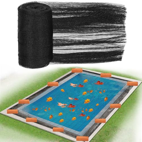 Sibosen 23 x 42.5 Feet Pool Leaf Net Cover Inground Pool Cover Rectangle Swimming Pool Cover Mesh Pool Cover for 20 x 40 ft Inground Swimming Pool, Keeps Leaves Out of Your Pool
