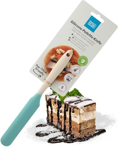 Taylors Eye Witness Mini Silicone Buttermilk & Turquoise Palette Knife - Dishwasher Safe, Heat Resistant (260°C/500°F), Ideal for Icing and Decorating