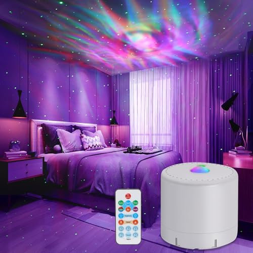 Galaxy Projector, Bedroom Star Projector, Galaxy Light Projector with Remote Control and Timer, Adjustable LED Light Colour, Brightness and Speed, Star Projector for Bedroom Parties.