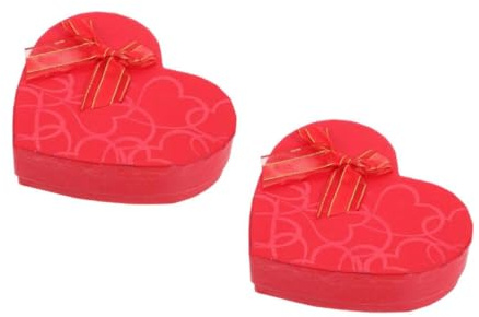 Amosfun 2er-box Schokoladen-geschenkbox Verpackungszubehör Für Schokolade Verpackung Von Schokoladenkisten Herzförmige Schachteln Partyzubehör Schachteln Für Papier Rot