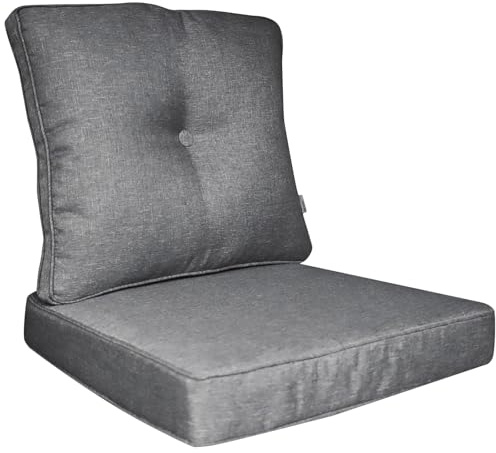 Calma Lux® Kissen Set für Sitzauflage Rattansessel,Rückenlehne Sitz, Sitzkissen Outdoor Sitzpolster Gartenstuhl, Outdoor, Auflage, Palettenkissen, Sitzkissen, Rattanmöbel (Dunkelgrau, 55 * 55 * 10)