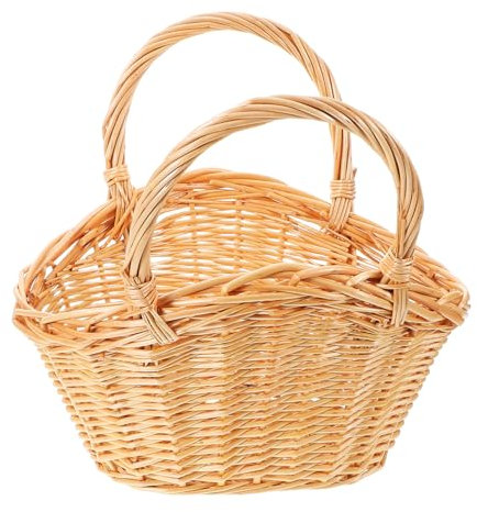 TOPPERFUN Cestino Vimini Per Della Frutta Cestino Rattan Per Snack Portaoggetti in Rattan Per Vimini Da Cucina Per Verdure