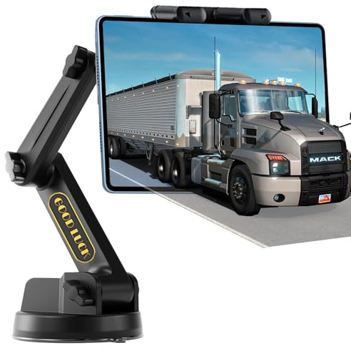 Topsolar Tablet Halterung für LKW, Tablet Halterung Auto, Armaturenbrett, Windschutzscheibe, 43cm Langer Arm, Super Saugnapf, kompatibel mit Pickup-Trucks, kommerziellen LKWs und Allen Tablets