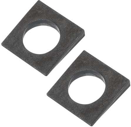 PATIKIL Rondelle Quadrate Smussate M22, 2 Pezzi Spessore Da 3 A 9mm Rondelle A Cuneo In Acciaio Al Carbonio Per Livellamento E Serraggio Hardware, Nero