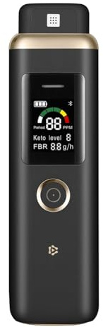 Cvoepobey Professionelles Ketose-Atemanalysegerät Ketose-Atemmessgerät Zur Verfolgung Ihrer Ketone Schwarz