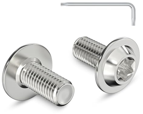 Zuyya 20 Stück M5 x 10 mm Linsenkopfschrauben mit Flansch, M5 Schrauben | Torxantrieb, Edelstahl A2 V2A Schrauben, Torx Schrauben Vollgewinde mit Torx Schlüssel