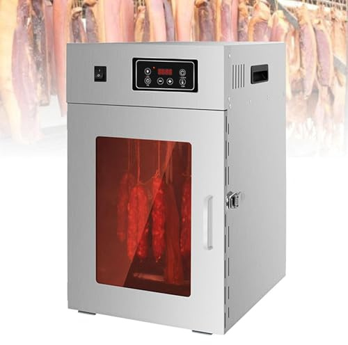 ZXINXIN Deshidratador y secador de Alimentos de Acero Inoxidable de 800 W, Temperatura Ajustable de 30 a 90 °C, deshidratador de Alimentos con 14 Ganchos para secar Biltong, Carne y Fruta