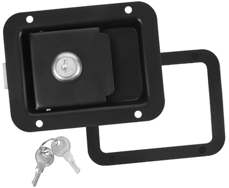 FONDOTIN Stainless Steel Toolbox Panel Lock with Key for Truck and Rv Door Lock Large Capacity Design for Car Toolboxes Easy Press Operation Compact Secure Latch
