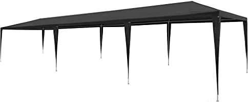 QJBSAVVA Partyzelt 3x9 m Anthrazit Pavillon mit robustem Stahlrahmen und wasserfestem PE-Dach für Garten und Events