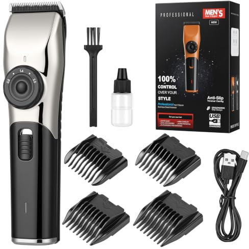 AYBUY hårklippningsmaskin herr, hårklippare hår och skäggtrimmer herr, hårtrimmer herr konturer, precisionstrimmer långhårsklippare vattentät 3 i 1 trimmersats, B