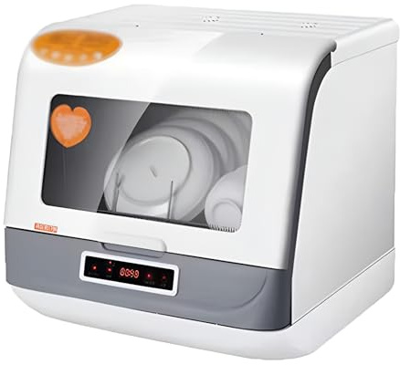 Smådiskmaskin för hushållsbruk, bärbar diskmaskin för bänkskivor, 4 tvättprogram Intelligent djuprengöring med lufttorkning, för lägenheter, sovsalar, kontor och campingplatser A
