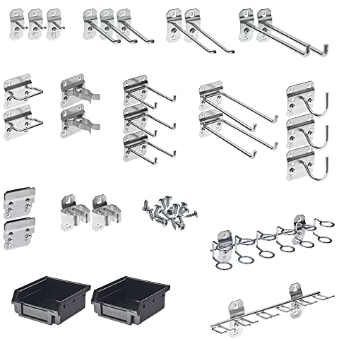 Triton Products LH3-KIT LocHook 30-Piece Zinc Plated Steel Hook and Bin Assortment for LocBoard