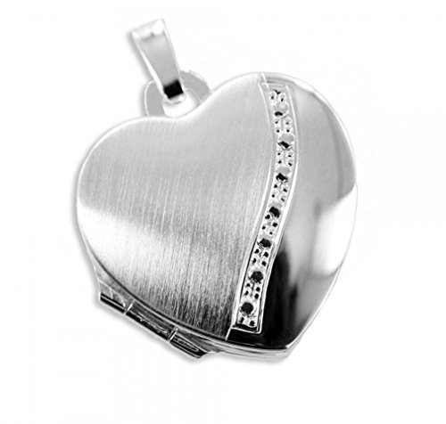Herz Medaillon 925 Silber zum öffnen für Bildereinlage/ 2 Foto